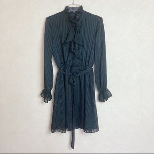 Bardot Long Sleeve Ruffle Dress Black Size 6